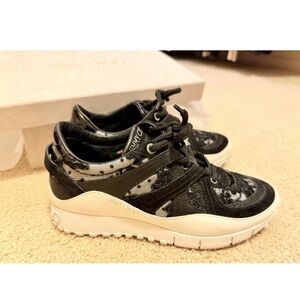 Jimmy Choo Women’s Black Lace Platform Sneaker-With Dust Bag And Box-Size 5, EUC